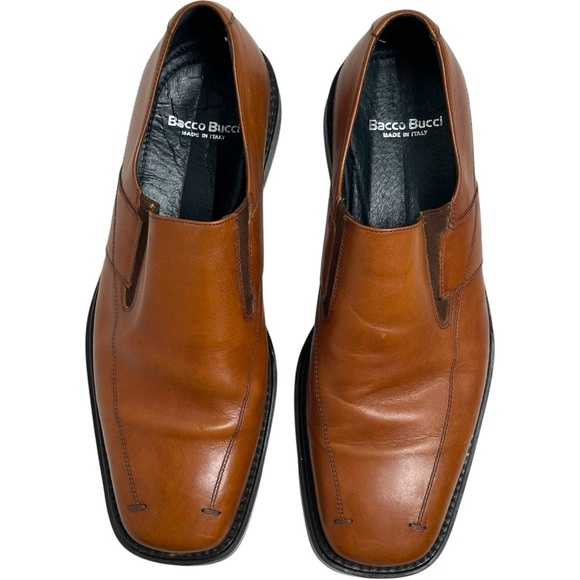 Bacco Bucci Size 10.5 Men\'s Slip On Square Toe Loafers Office Made in Italy main image 4